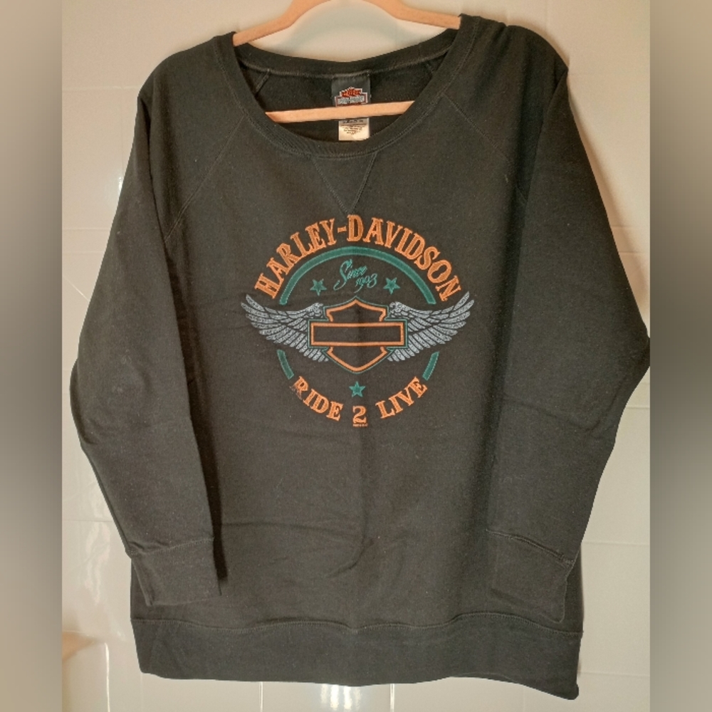 Harley-Davidson Women's Pullover Logo Black Sweatshirt